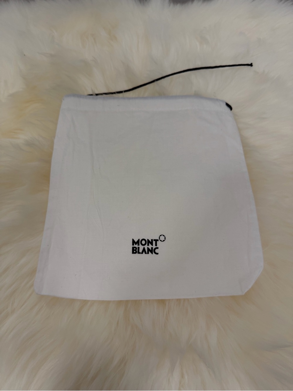 Authentic Mont Blanc White Dust Pouch with Black Logo